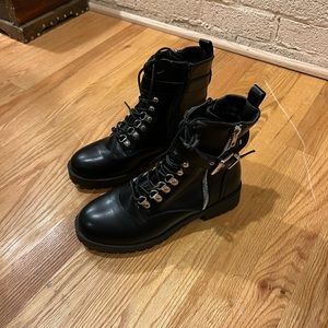 Black combat boots